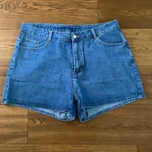 High Rise Denim Mom Shorts